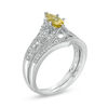 Thumbnail Image 2 of Marquise Yellow Beryl and 1/5 CT. T.W. Diamond Vintage-Style Bridal Set in 10K White Gold
