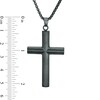 Thumbnail Image 1 of Men's Cross Pendant in Stainless Steel with Black IP - 24"