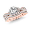 Thumbnail Image 1 of 3/4 CT. T.W. Diamond Twist Shank Bridal Set in 14K Rose Gold