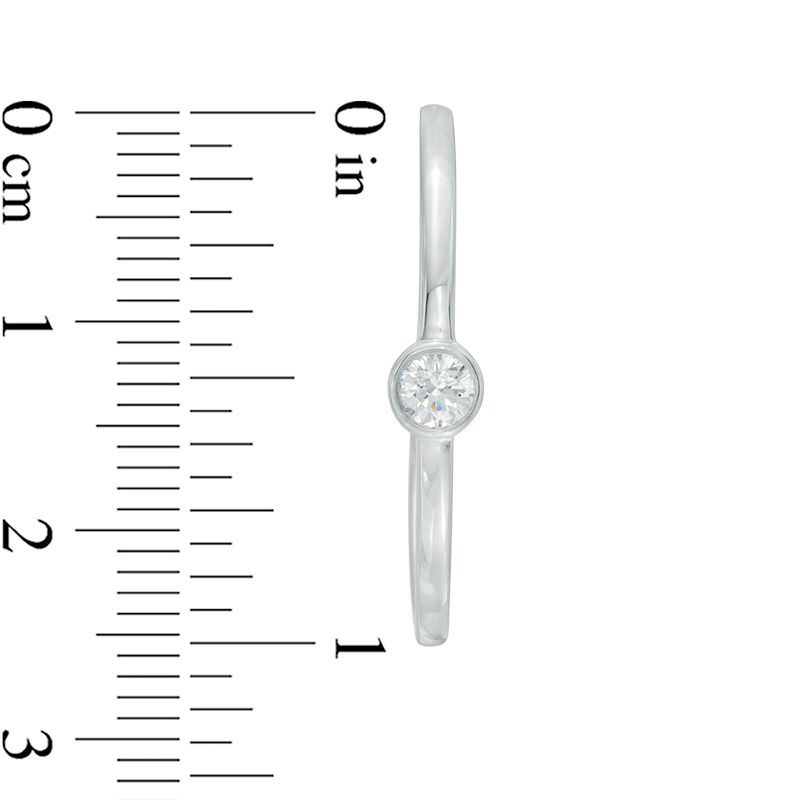 Main Image 2 of 3/8 CT. T.W. Diamond Bezel-Set Hoop Earrings in 10K White Gold