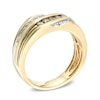 Thumbnail Image 2 of 1/2 CT. T.W. Champagne and White Diamond Three Row Slant Band in 10K Gold
