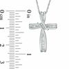 Thumbnail Image 2 of 1/5 CT. T.W. Diamond Bypass Cross Pendant in 10K White Gold