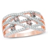 Thumbnail Image 0 of 1/2 CT. T.W. Champagne and White Diamond Orbit Ring in 10K Rose Gold