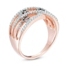 Thumbnail Image 1 of 1/2 CT. T.W. Champagne and White Diamond Orbit Ring in 10K Rose Gold