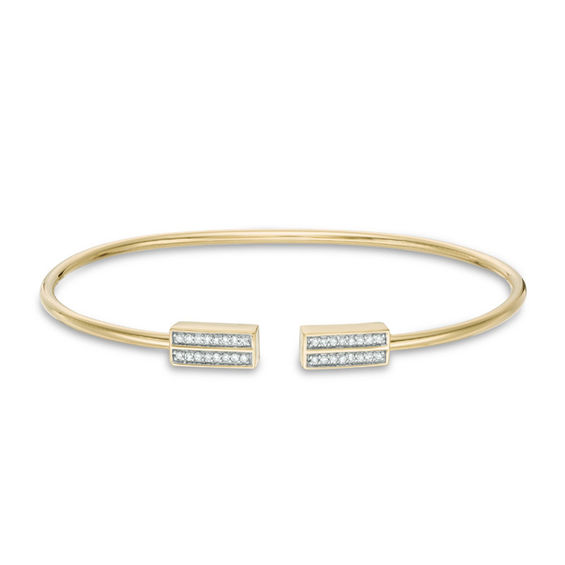 1/6 CT. T.w. Diamond Double Row Flex Bangle in 10K Gold
