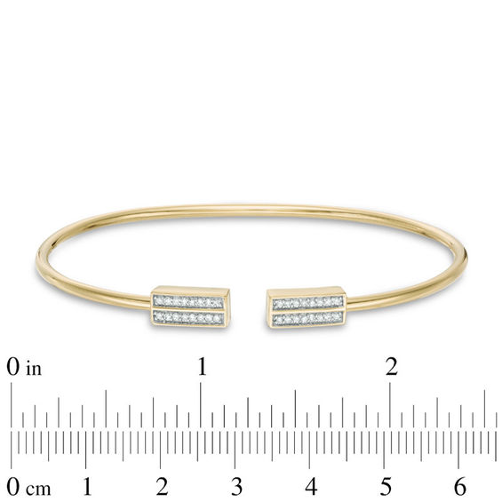 1/6 CT. T.w. Diamond Double Row Flex Bangle in 10K Gold