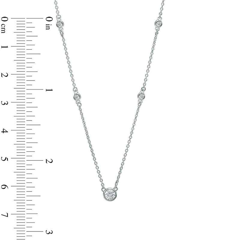1 4 CT. T.W. Diamond Station Necklace in 10K White Gold