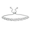 Thumbnail Image 1 of 1/10 CT. T.W. Diamond "XO" Bolo Bracelet in 10K White Gold - 9.5"