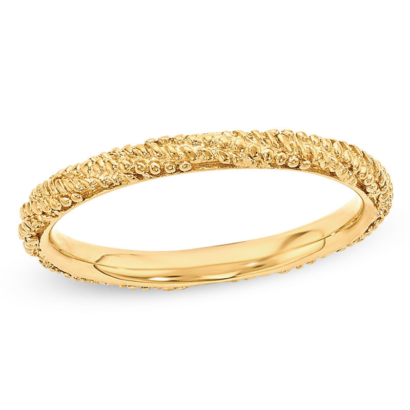 Stackable Expressions™ 2.0mm Twisted Beads Ring in Sterling Silver with 14K Gold Plate