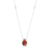 Thumbnail Image 0 of Pear-Shaped Garnet and White Topaz Station Necklace in Sterling Silver
