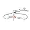 Thumbnail Image 0 of 1/15 CT. T.W. Diamond Infinity Wrap Cross Bolo Bracelet in Sterling Silver and 10K Rose Gold - 9.5"