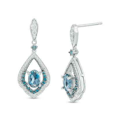 zales blue diamond earrings