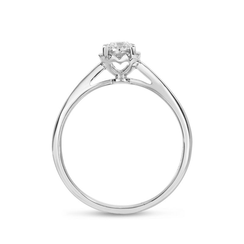 Main Image 2 of Diamond Accent Solitaire Heart Gallery Promise Ring in 10K White Gold