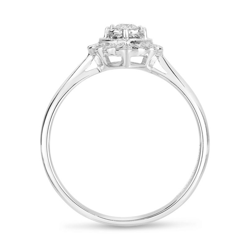 1/6 CT. T.W. Diamond Heart Frame Promise Ring in 10K White Gold