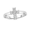 Thumbnail Image 1 of 1/4 CT. T.W. Diamond Cross Ring in 10K White Gold
