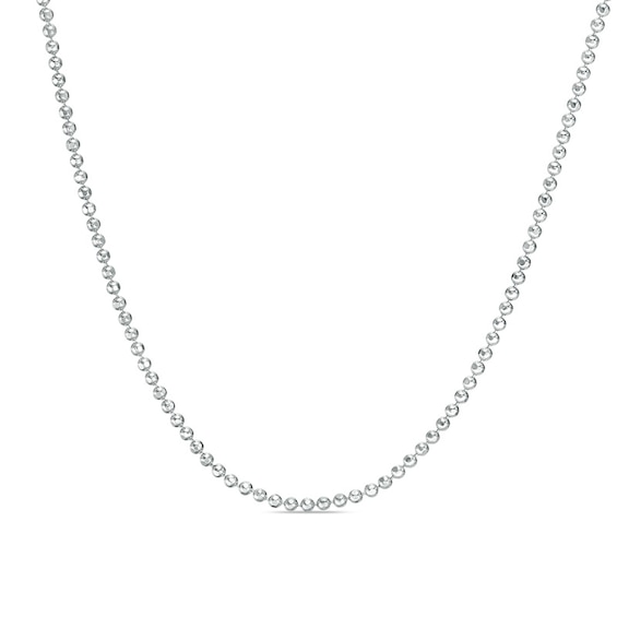 1.2mm Diamond-Cut Bead Chain Necklace in Sterling Silver - 24"