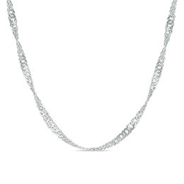 Ladies' 2.25mm Singapore Chain Necklace in Sterling Silver - 18&quot;