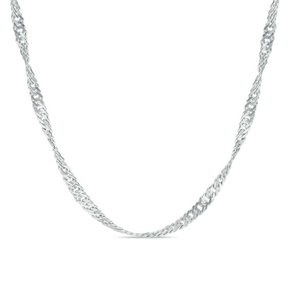 Ladies' 2.25mm Singapore Chain Necklace in Sterling Silver - 18"
