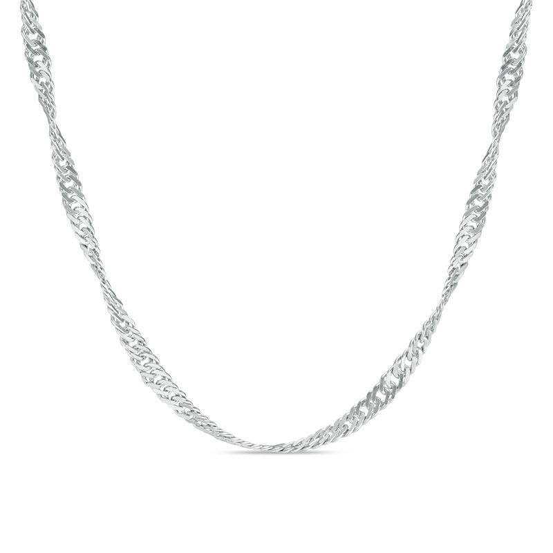 Ladies' 2.25mm Singapore Chain Necklace in Sterling Silver - 18