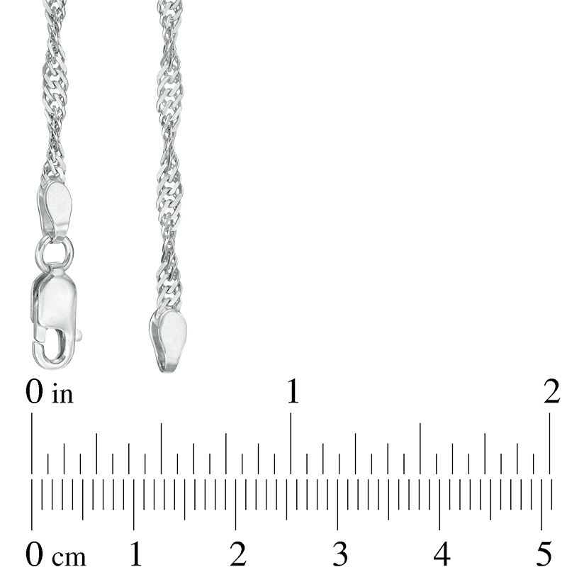 Ladies' 2.25mm Singapore Chain Necklace in Sterling Silver - 18"