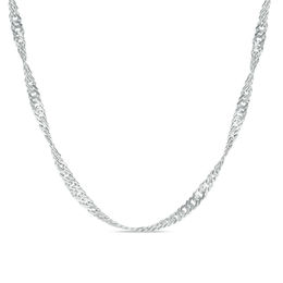 2.25mm Singapore Chain Necklace in Sterling Silver - 24&quot;