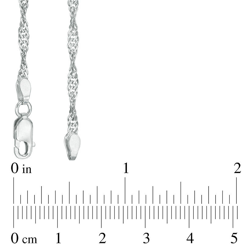 2.25mm Singapore Chain Necklace in Sterling Silver - 24"