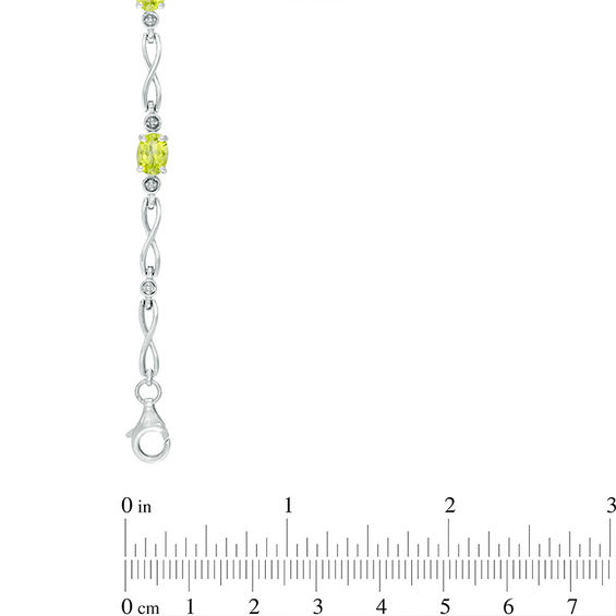 Oval Peridot Infinity Link Bracelet in Sterling Silver - 7.25"