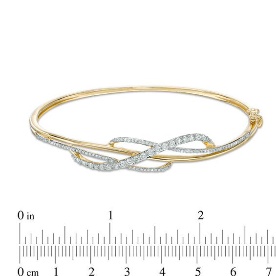 1 CT. T.w. Diamond Crossover Bangle in 10K Gold