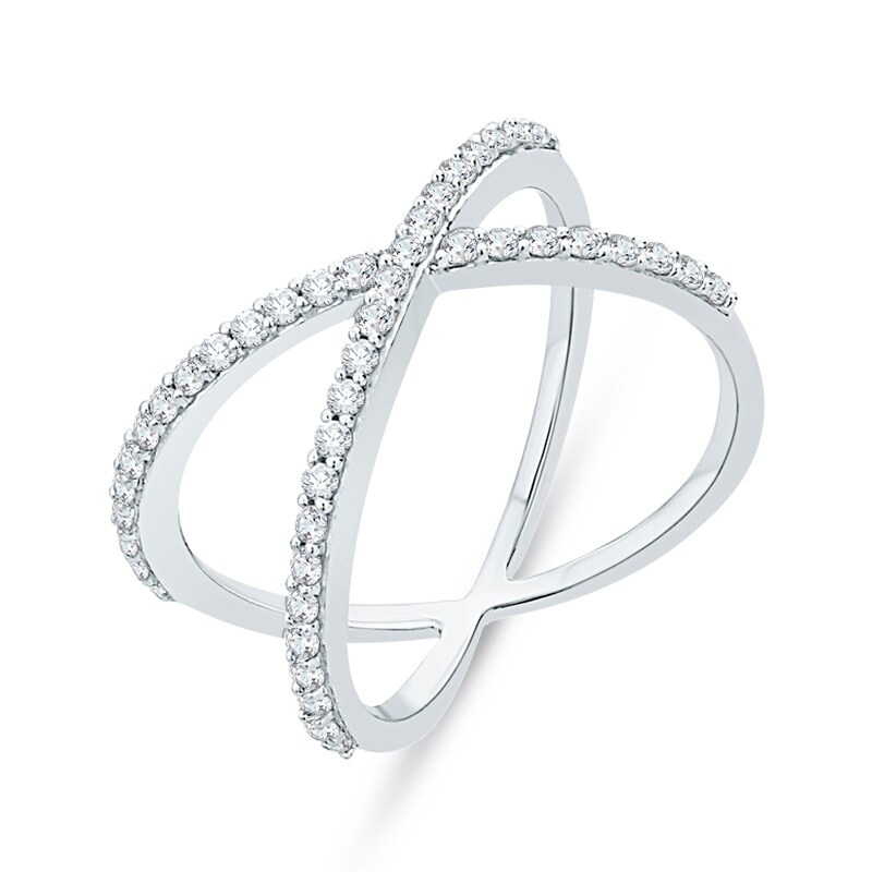 Main Image 1 of 3/8 CT. T.W. Diamond Orbit Ring in 10K White Gold