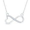 Thumbnail Image 0 of Diamond Accent Infinity with Heart Necklace in Sterling Silver