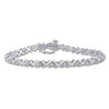Thumbnail Image 1 of 1/4 CT. T.W. Diamond "X" and "O" Bracelet in 10K White Gold