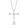 Thumbnail Image 0 of 1/10 CT. T.W. Diamond Cross Pendant in 10K White Gold