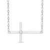 Thumbnail Image 0 of Diamond Accent Solitaire Sideways Cross Necklace in 10K White Gold