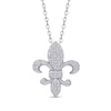Thumbnail Image 1 of 1/8 CT. T.W. Diamond Fleur-de-Lis Pendant in 10K White Gold