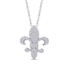 Thumbnail Image 0 of 1/8 CT. T.W. Diamond Fleur-de-Lis Pendant in 10K White Gold