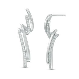 1/6 CT. T.W. Diamond Twist Drop Earrings in Sterling Silver