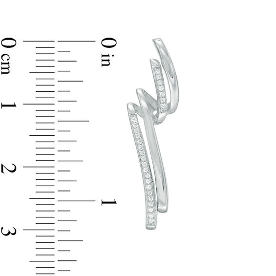 1/6 CT. T.w. Diamond Twist Drop Earrings in Sterling Silver