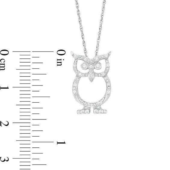 1/15 Ct.t .W. Diamond Owl Pendant in Sterling Silver