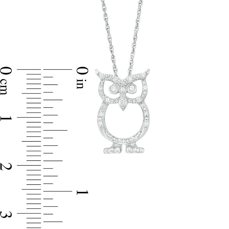 Diamond store owl pendant