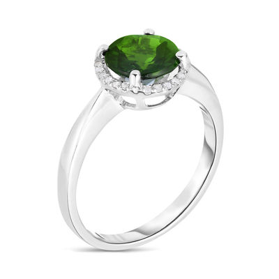 Art Deco Chrome Diopside Engagement Ring 14K Gold Chrome Diopside Wedding Ring Vintage Chrome Diopside Bridal Anniversary Promise Ring