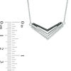 Thumbnail Image 2 of 1/6 CT. T.W. Enhanced Black and White Diamond Chevron Necklace, Ring and Earring Set in Sterling Silver - Size 7