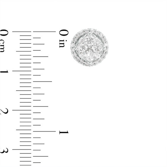 1 CT. T.w. Composite Diamond Frame Stud Earrings in 10K White Gold