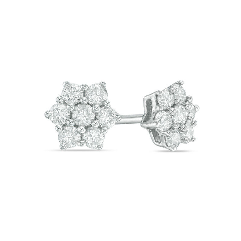 Main Image 1 of 1/4 CT. T.W. Diamond Star Stud Earrings in 10K White Gold