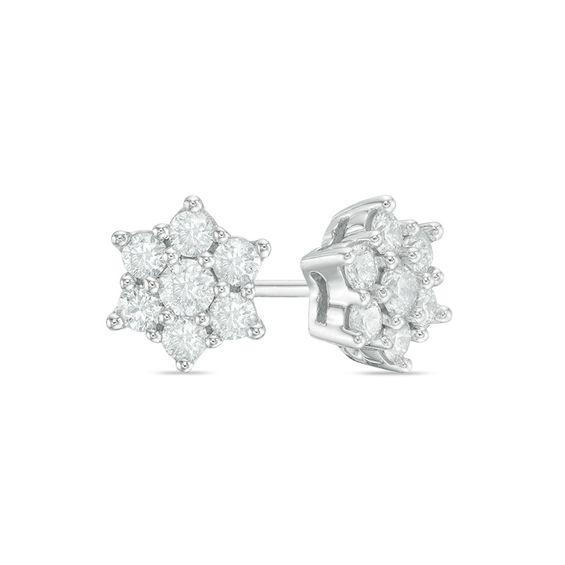 1/2 CT. T.w. Diamond Star Stud Earrings in 10K White Gold