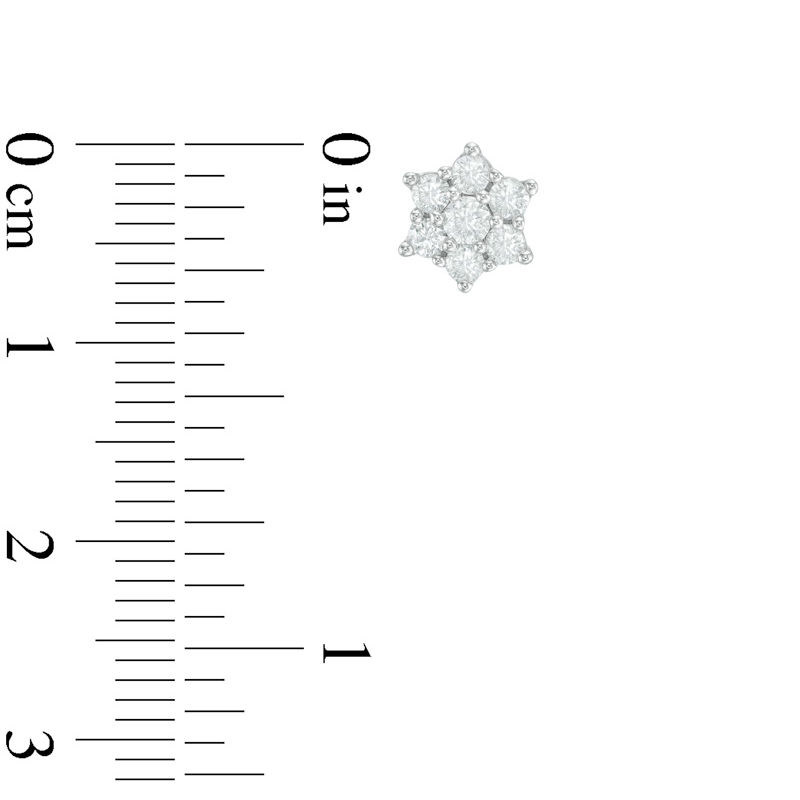 Main Image 2 of 1/2 CT. T.W. Diamond Star Stud Earrings in 10K White Gold