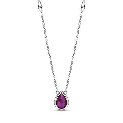 Sterling Silver Created Ruby Pendant Sterling Silver Created Ruby Pendant