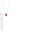 Thumbnail Image 2 of Pear-Shaped Lab-Created Ruby and White Topaz Station Necklace in Sterling Silver