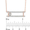 Thumbnail Image 2 of 1/2 CT. T.W. Diamond Sliding Open Bar Necklace in 10K Rose Gold - 16&quot;