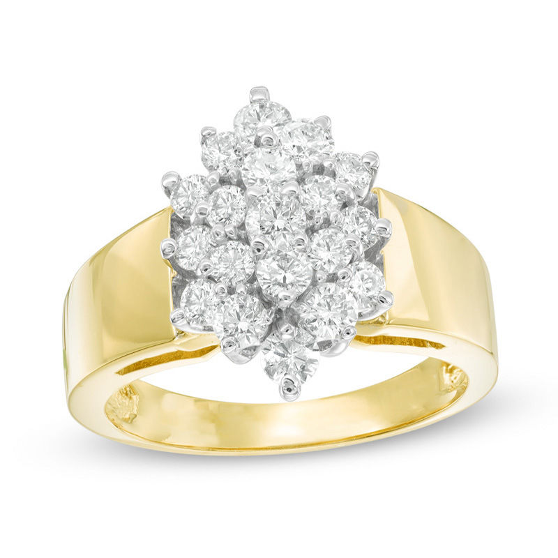 1 CT. T.W. Marquise-Shaped Multi-Diamond Engagement Ring in 14K Gold