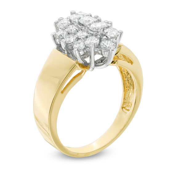 1 CT. T.w. Marquise-Shaped Multi-Diamond Engagement Ring in 14K Gold